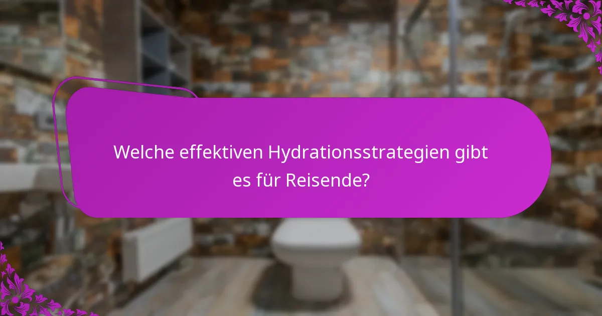 Welche effektiven Hydrationsstrategien gibt es für Reisende?