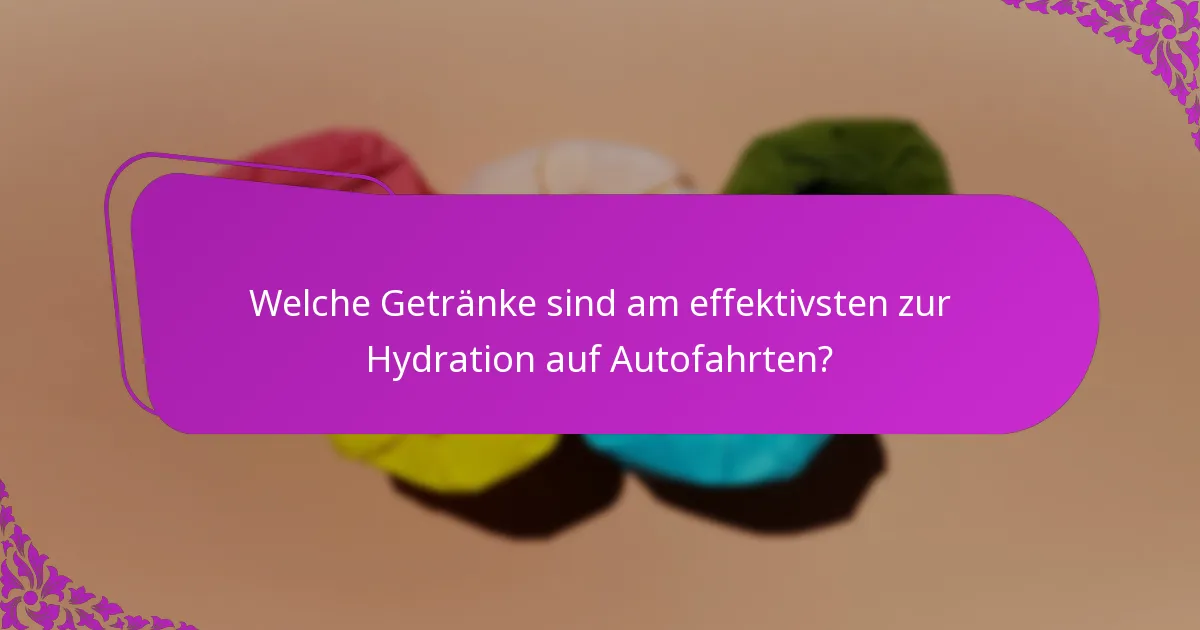Welche Getränke sind am effektivsten zur Hydration auf Autofahrten?