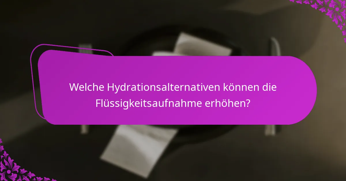 Welche Hydrationsalternativen können die Flüssigkeitsaufnahme erhöhen?