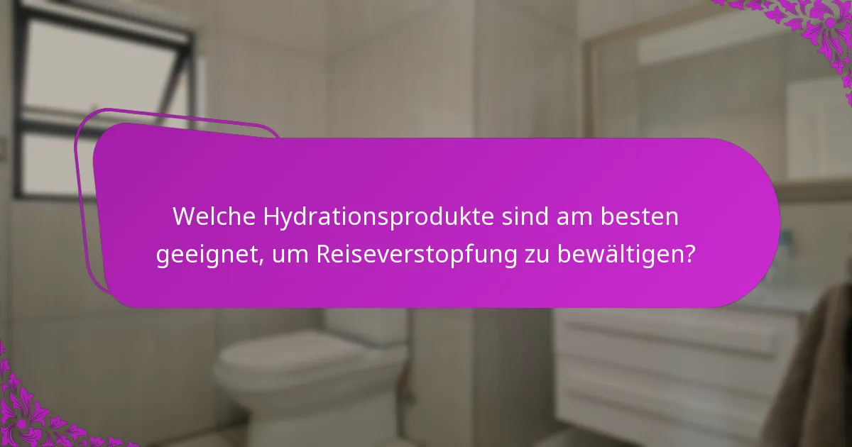 Welche Hydrationsprodukte sind am besten geeignet, um Reiseverstopfung zu bewältigen?