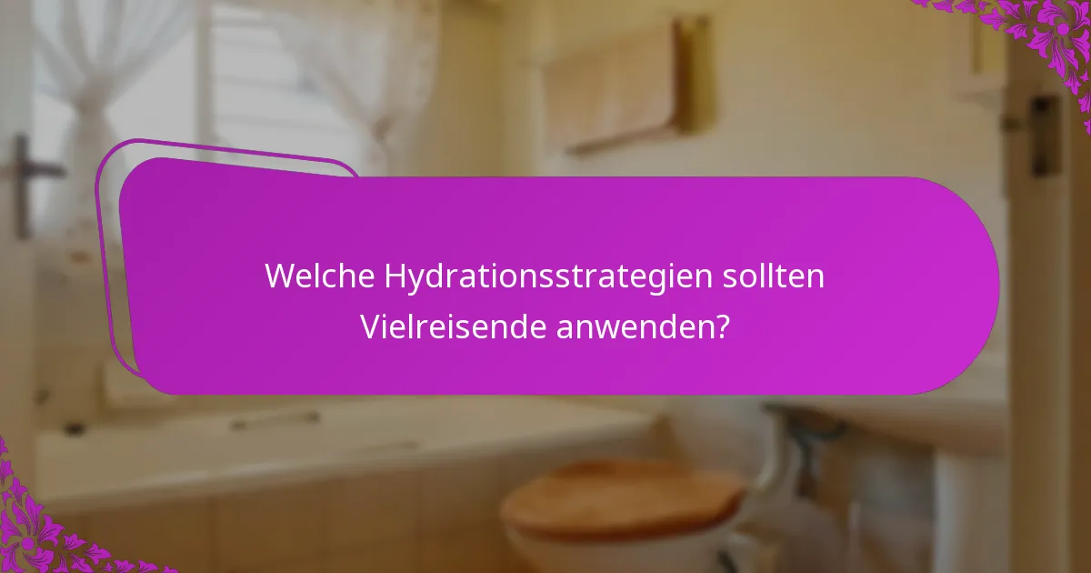 Welche Hydrationsstrategien sollten Vielreisende anwenden?
