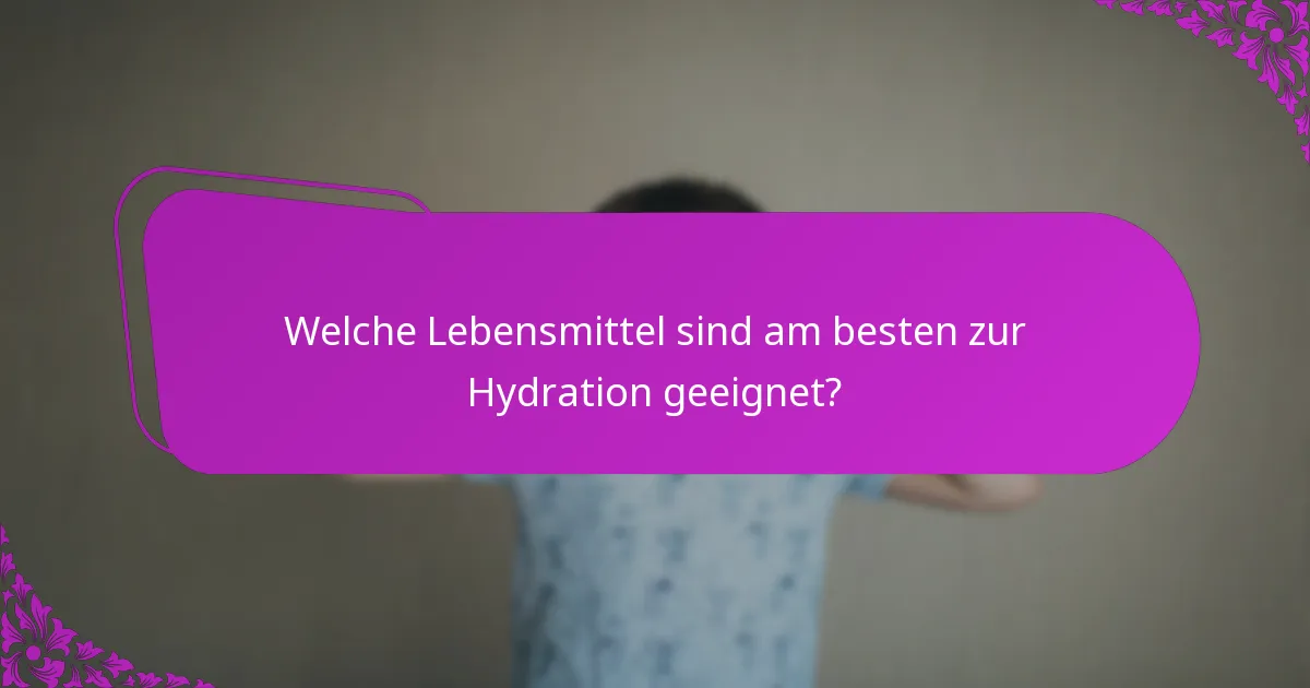 Welche Lebensmittel sind am besten zur Hydration geeignet?