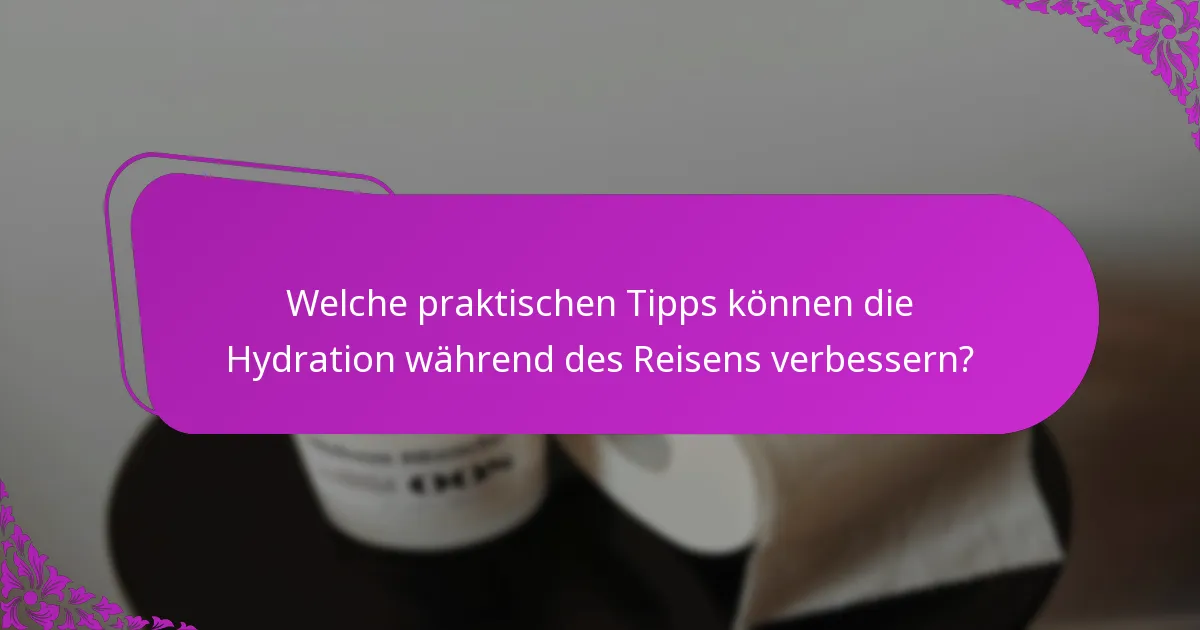 Welche praktischen Tipps können die Hydration während des Reisens verbessern?