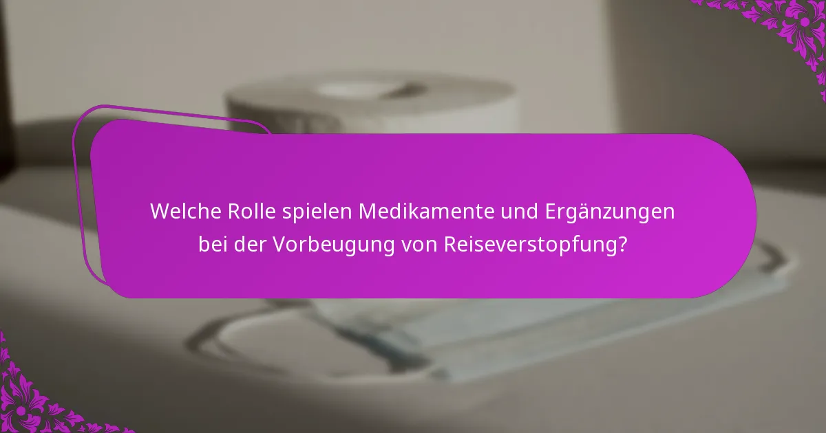 Welche Rolle spielen Medikamente und Ergänzungen bei der Vorbeugung von Reiseverstopfung?