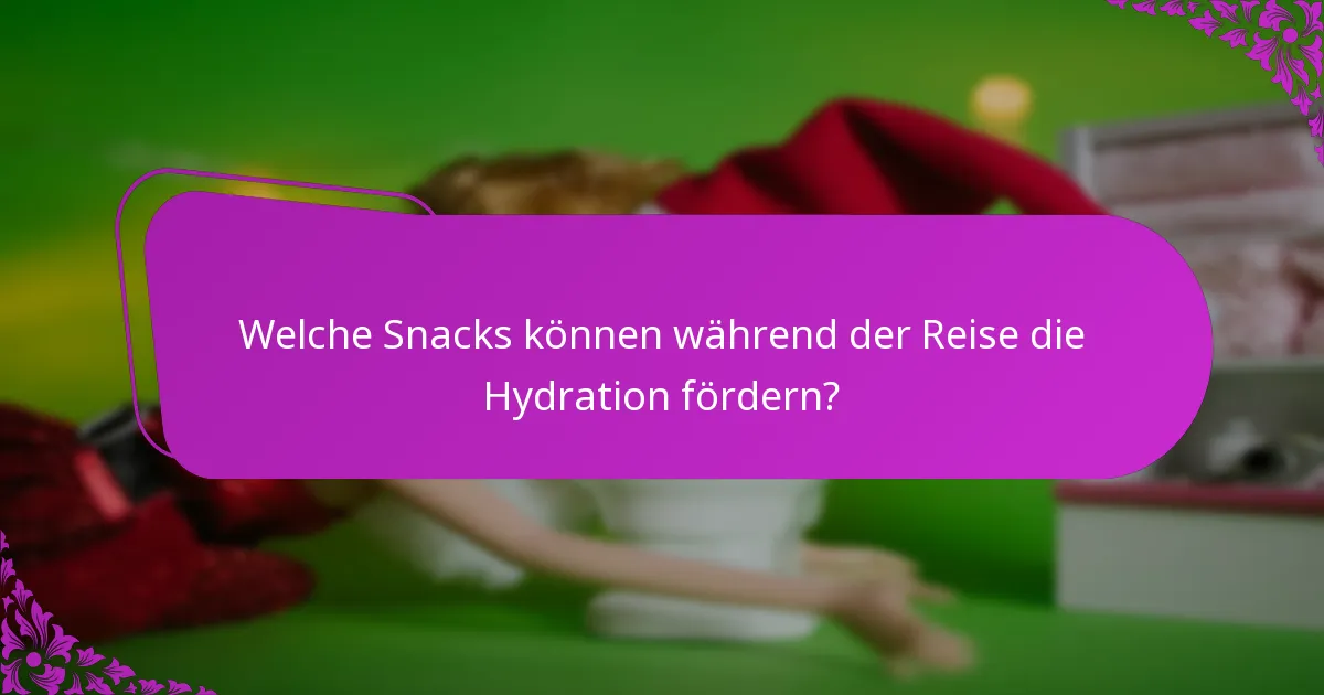 Welche Snacks können während der Reise die Hydration fördern?