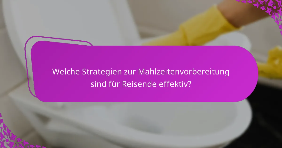 Welche Strategien zur Mahlzeitenvorbereitung sind für Reisende effektiv?