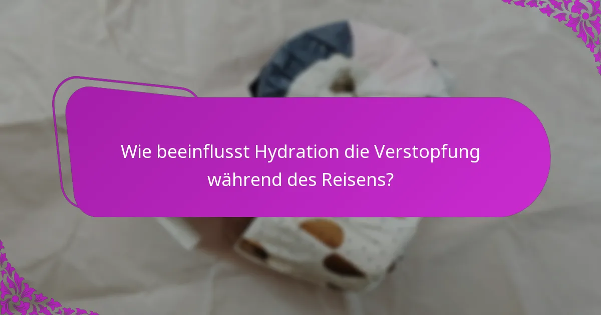 Wie beeinflusst Hydration die Verstopfung während des Reisens?