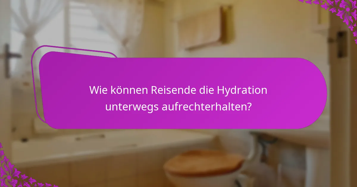 Wie können Reisende die Hydration unterwegs aufrechterhalten?