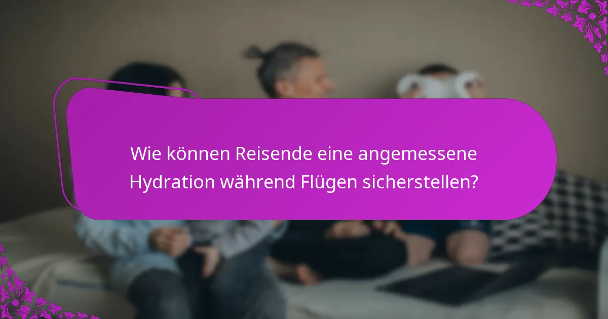 Wie können Reisende eine angemessene Hydration während Flügen sicherstellen?