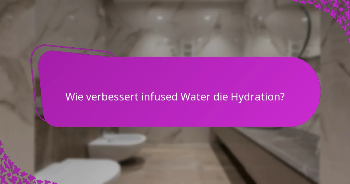 Wie verbessert infused Water die Hydration?