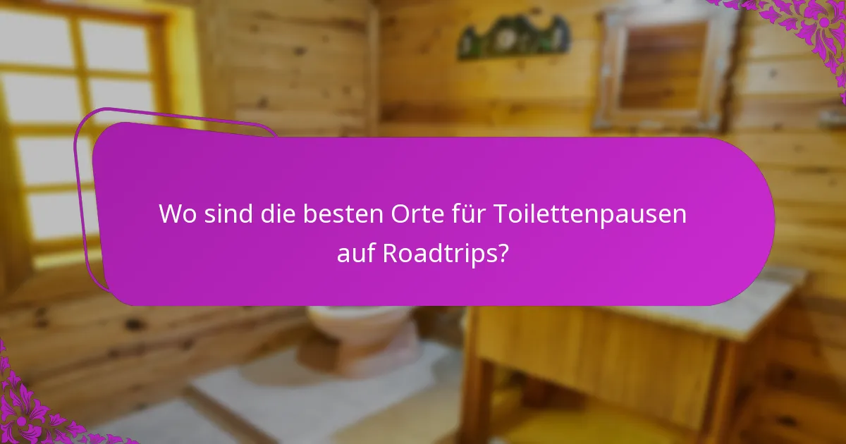Wo sind die besten Orte für Toilettenpausen auf Roadtrips?